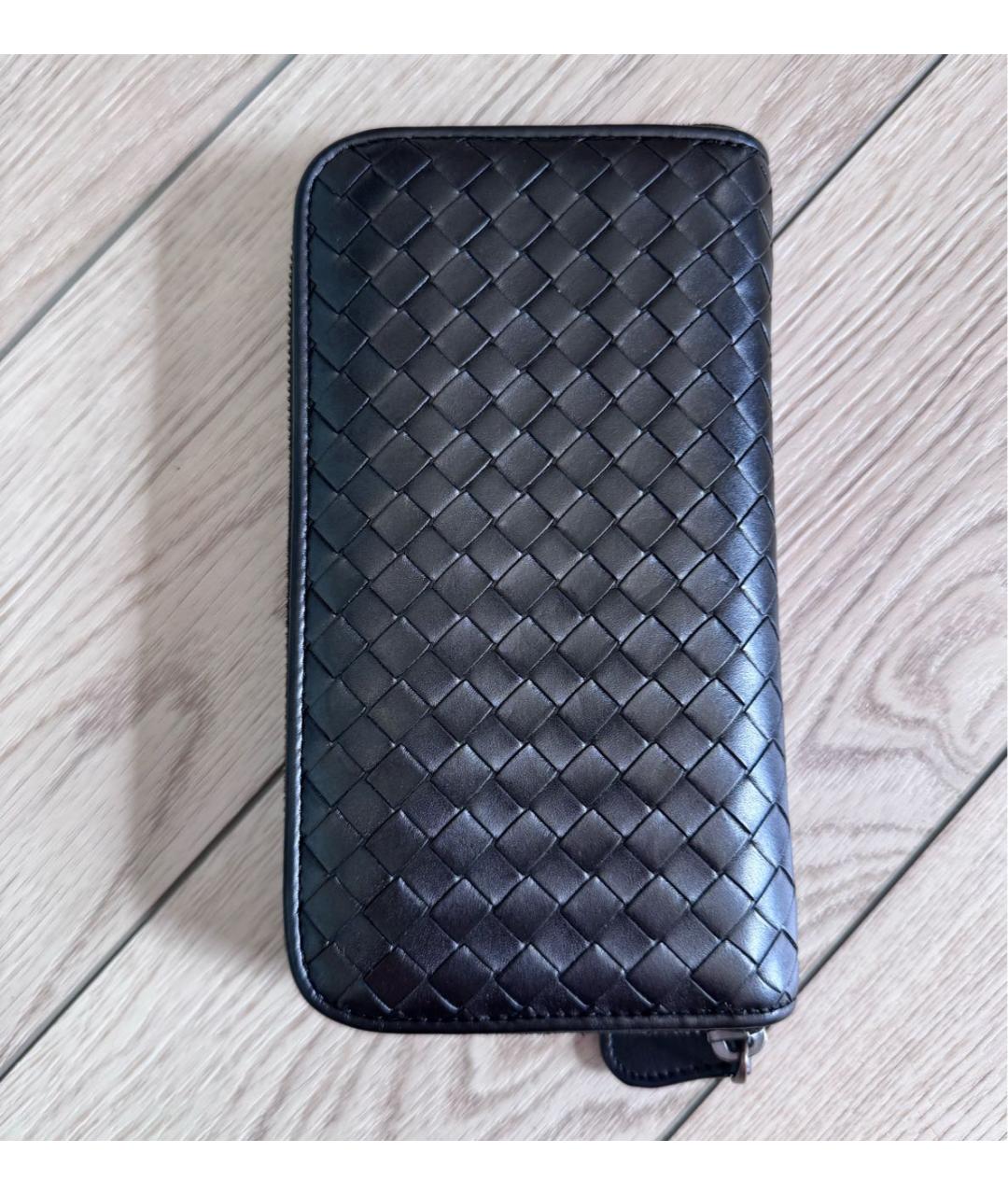 BOTTEGA VENETA Черный кожаный кошелек, фото 3