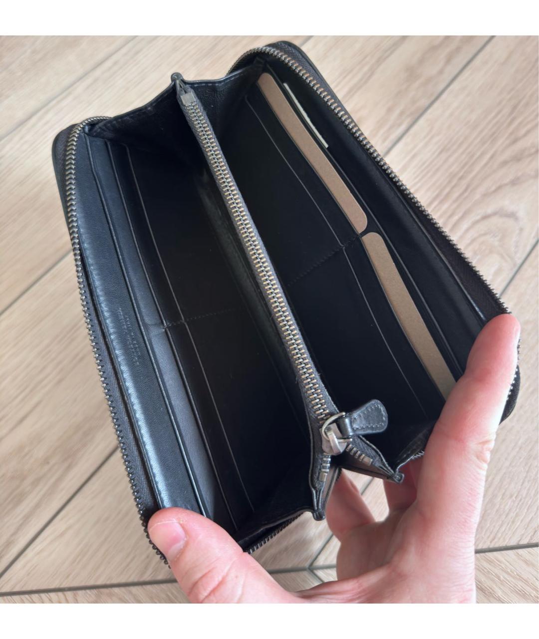 BOTTEGA VENETA Черный кожаный кошелек, фото 5