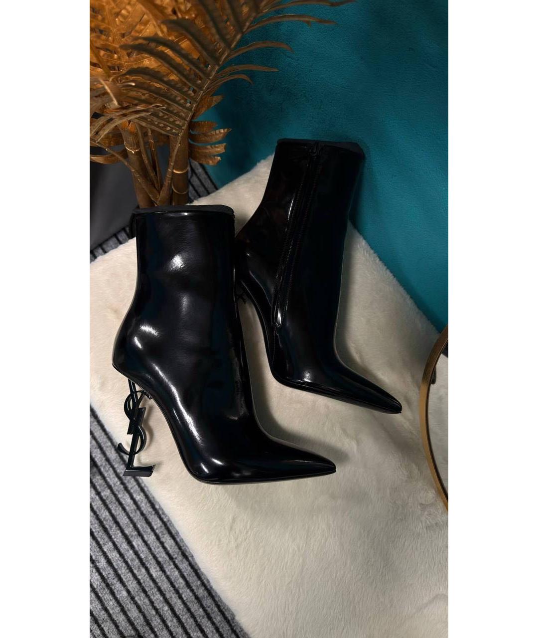 SAINT LAURENT Черные кожаные ботильоны, фото 5