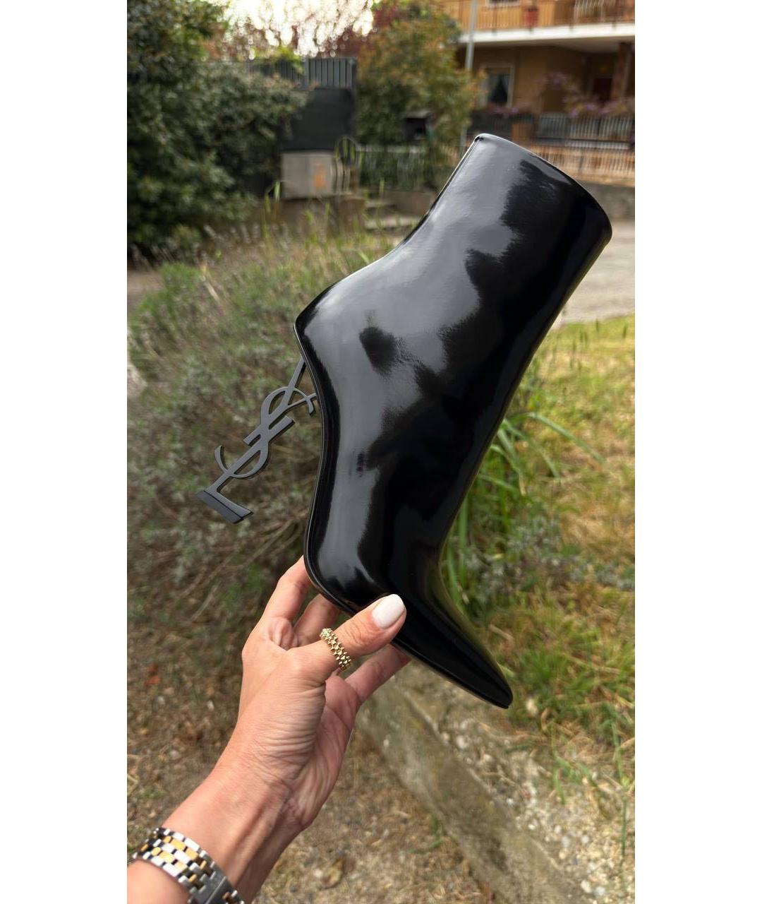 SAINT LAURENT Черные кожаные ботильоны, фото 4