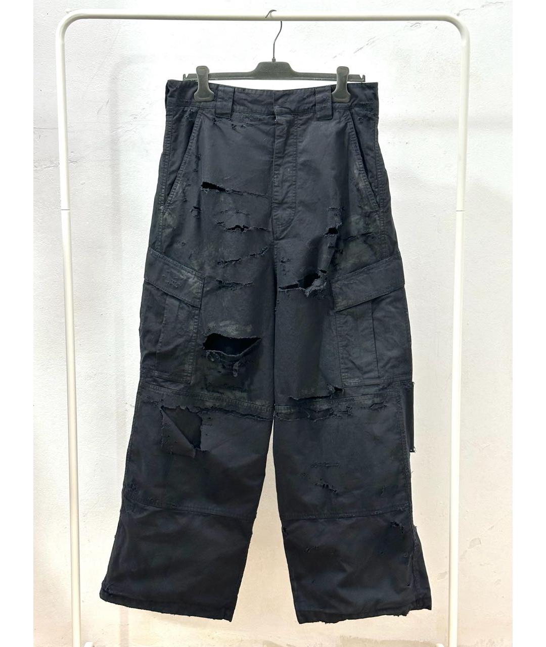 BALENCIAGA Черные хлопковые повседневные брюки, фото 9