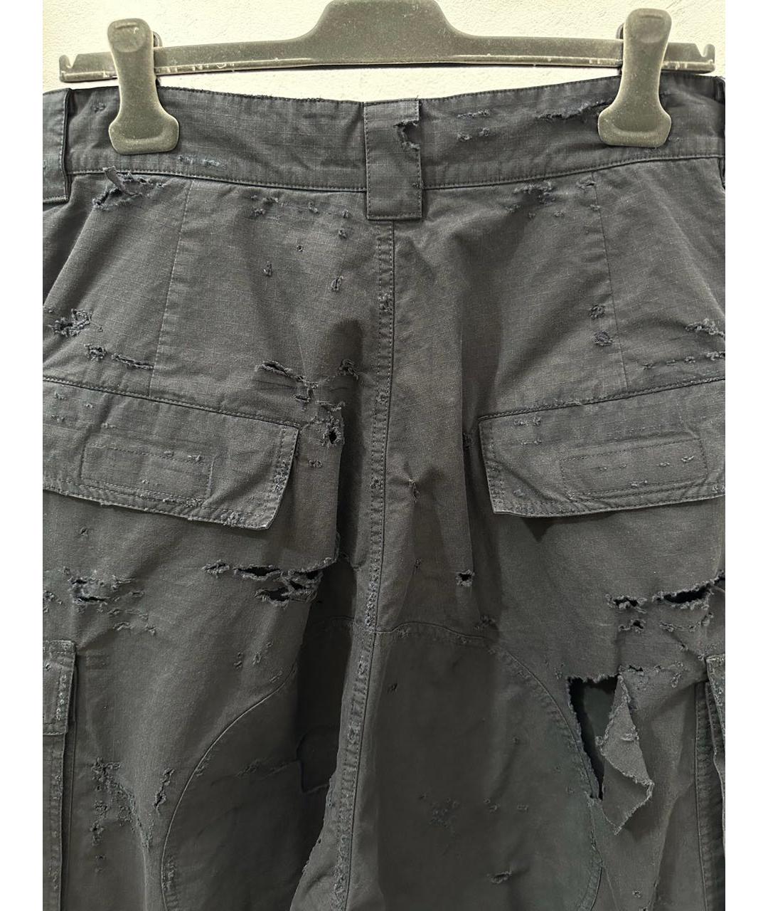 BALENCIAGA Черные хлопковые повседневные брюки, фото 4