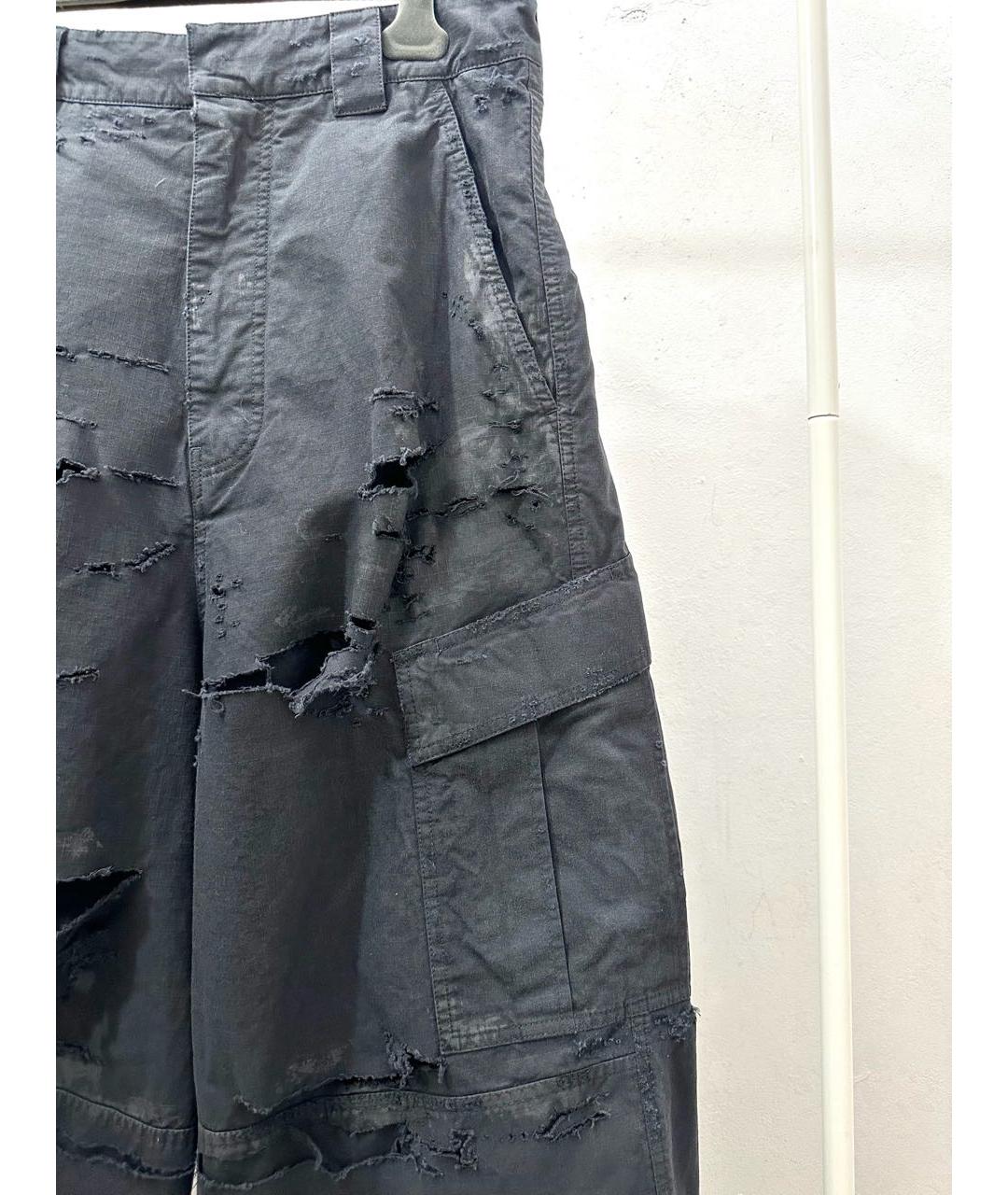 BALENCIAGA Черные хлопковые повседневные брюки, фото 3