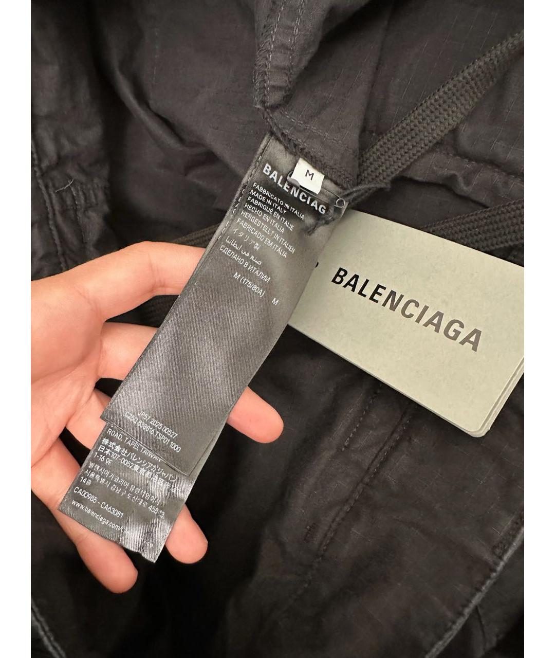 BALENCIAGA Черные хлопковые повседневные брюки, фото 7