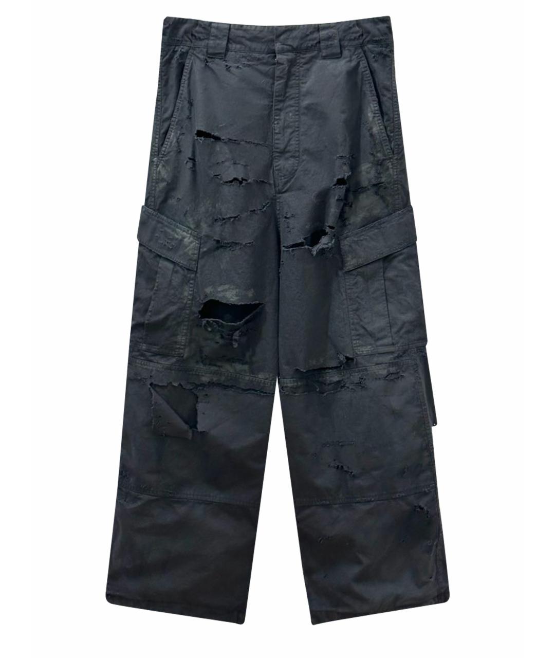 BALENCIAGA Черные хлопковые повседневные брюки, фото 1