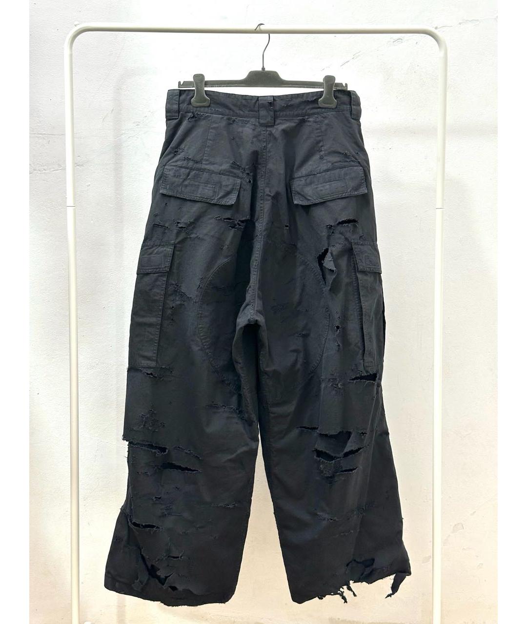 BALENCIAGA Черные хлопковые повседневные брюки, фото 2