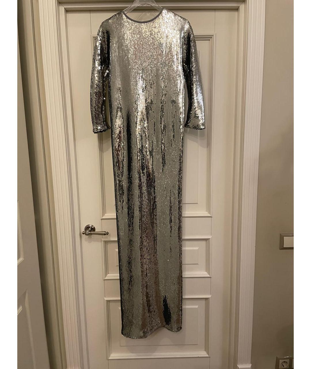 NO. 21 Серебряное полиэстеровое вечернее платье, фото 8