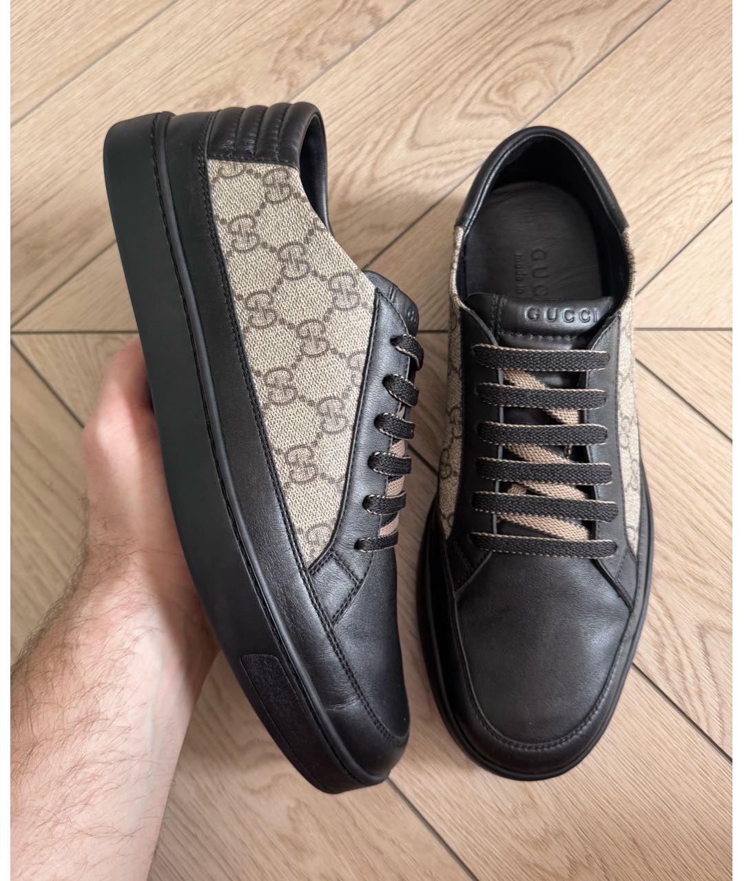 GUCCI Черные низкие кроссовки / кеды, фото 9