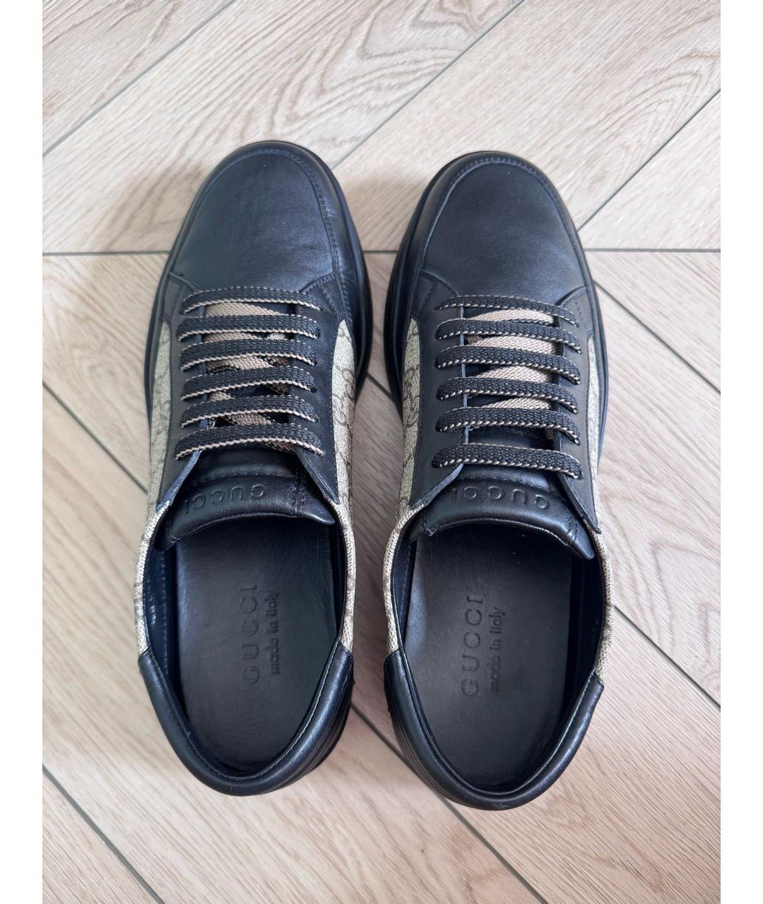 GUCCI Черные низкие кроссовки / кеды, фото 4