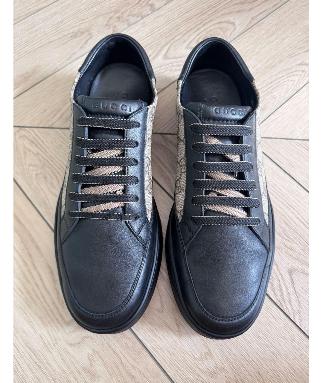 GUCCI Черные низкие кроссовки / кеды, фото 3