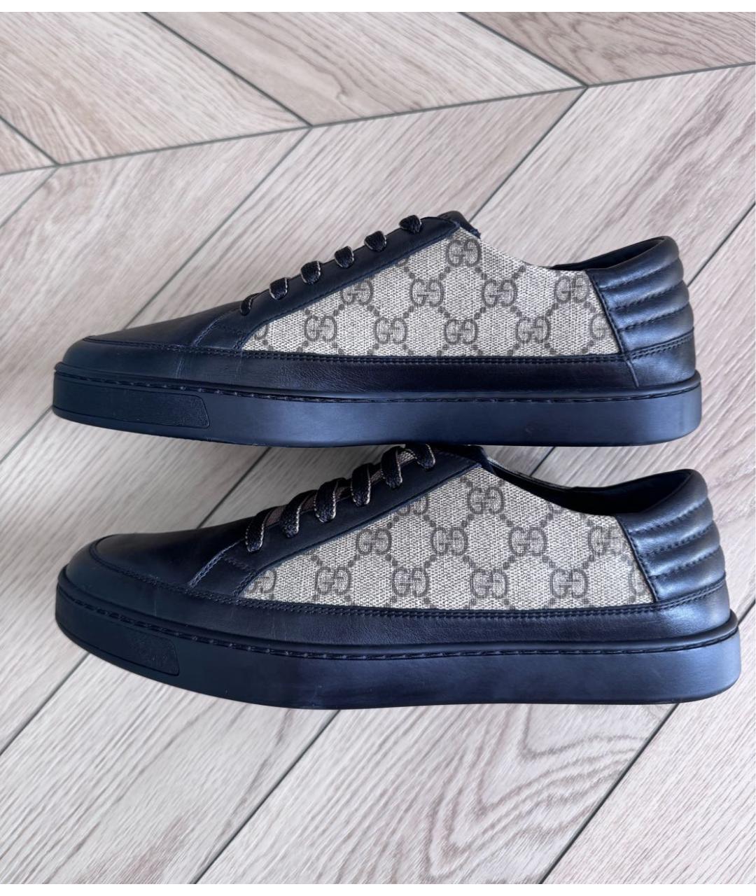 GUCCI Черные низкие кроссовки / кеды, фото 7