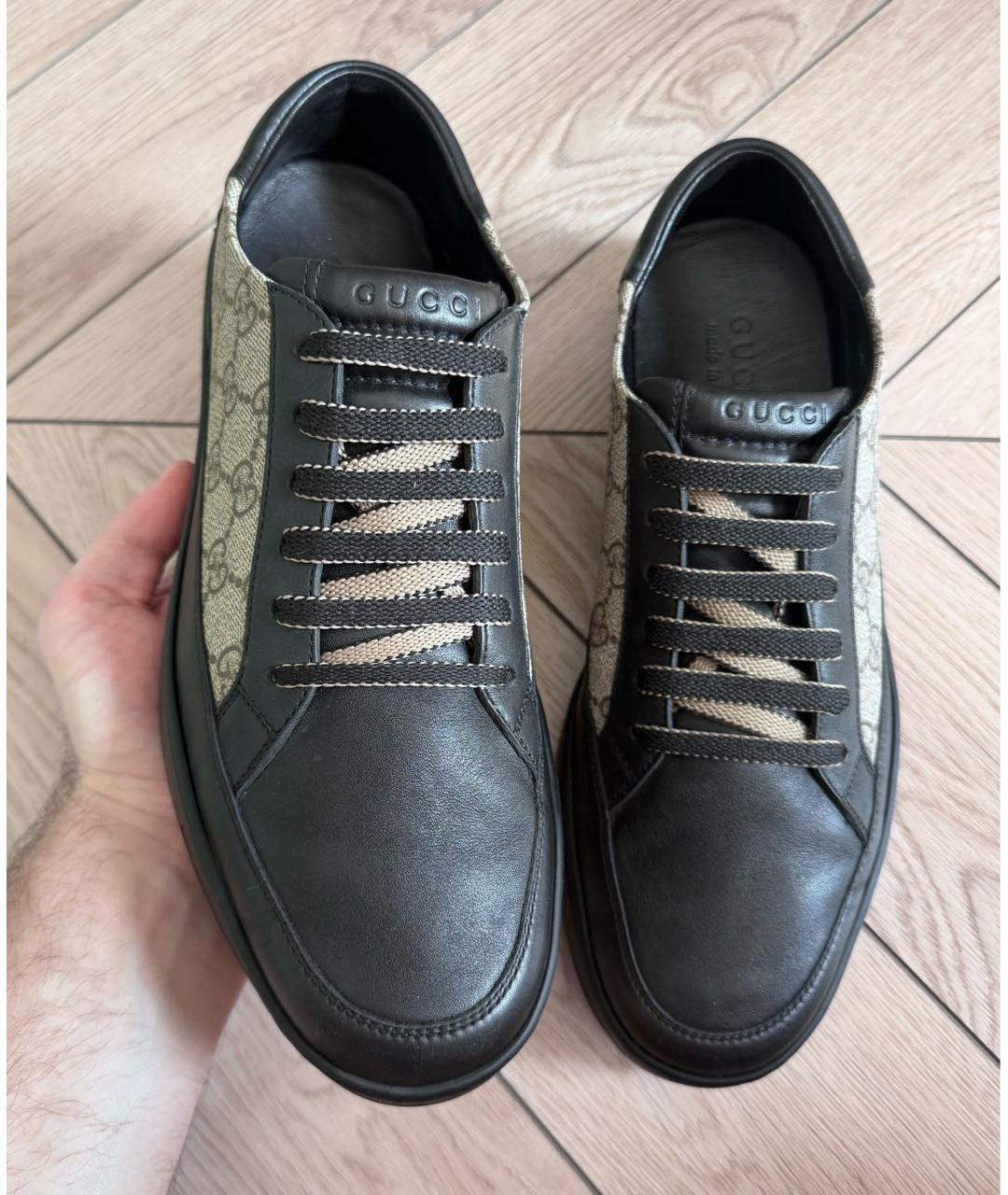 GUCCI Черные низкие кроссовки / кеды, фото 2