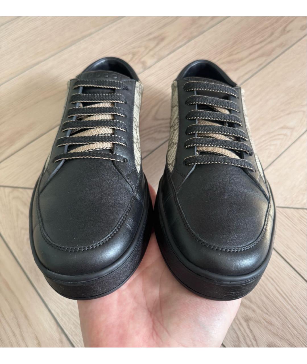 GUCCI Черные низкие кроссовки / кеды, фото 5