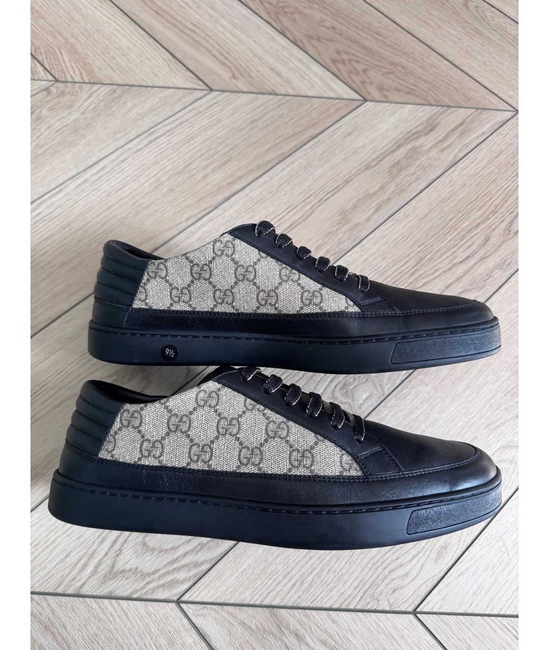 GUCCI Черные низкие кроссовки / кеды, фото 6