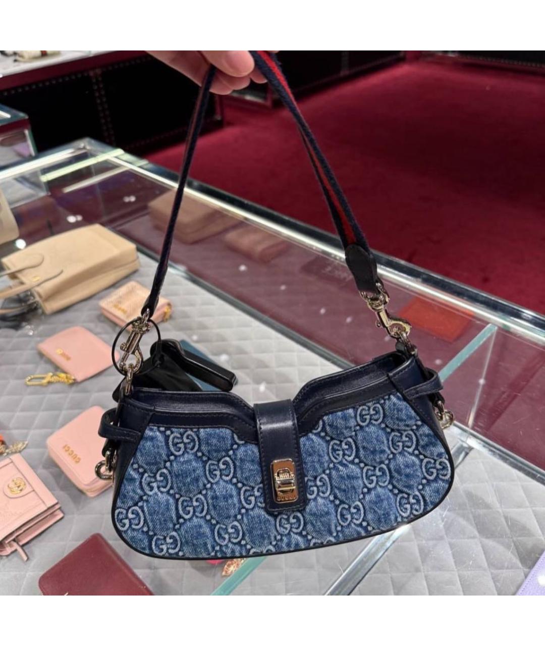 GUCCI Синяя деним сумка через плечо, фото 4