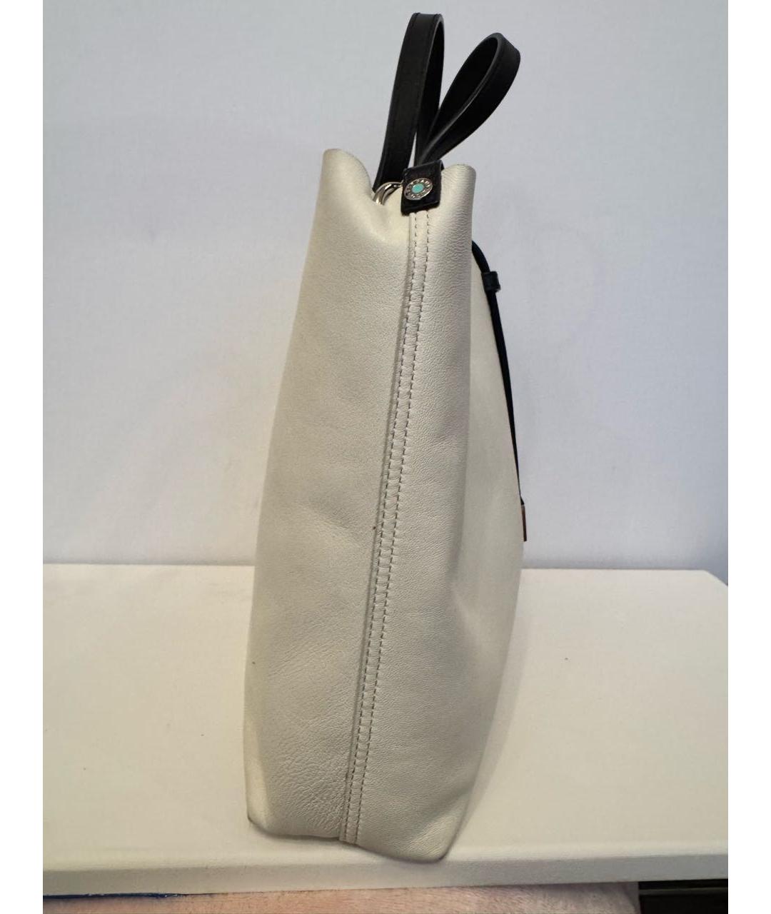 TIFFANY&CO Белая кожаная сумка с короткими ручками, фото 2