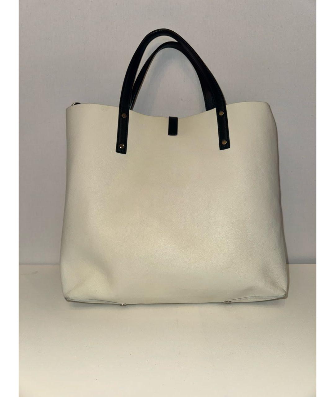 TIFFANY&CO Белая кожаная сумка с короткими ручками, фото 3