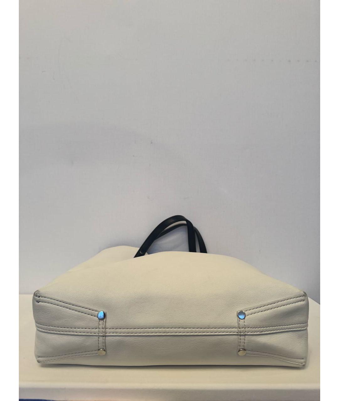 TIFFANY&CO Белая кожаная сумка с короткими ручками, фото 8