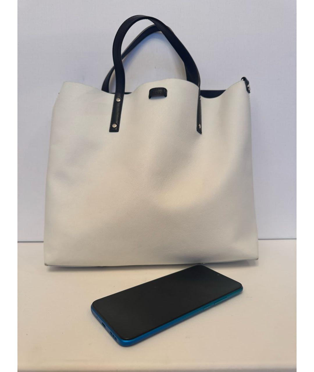 TIFFANY&CO Белая кожаная сумка с короткими ручками, фото 6