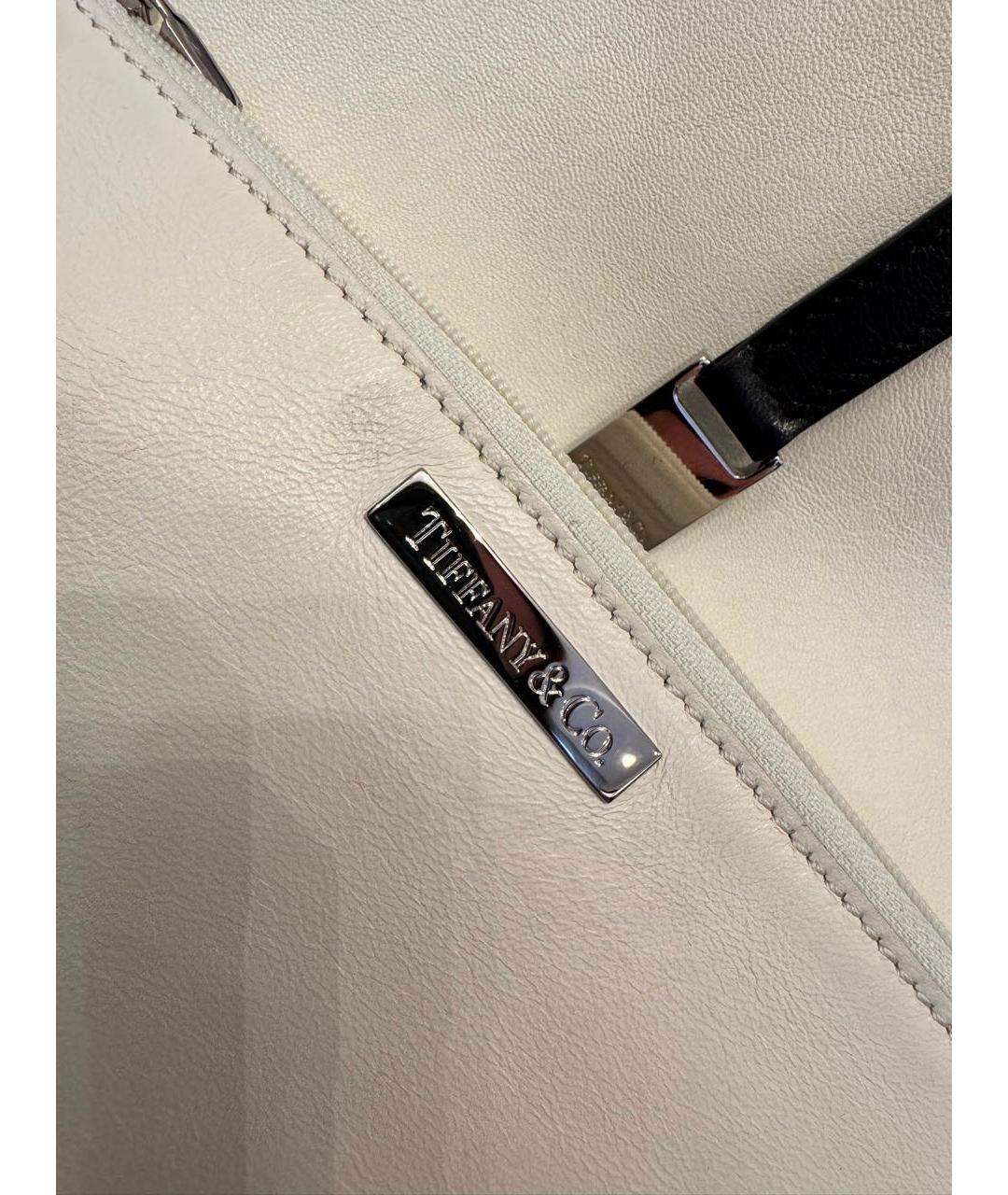 TIFFANY&CO Белая кожаная сумка с короткими ручками, фото 4