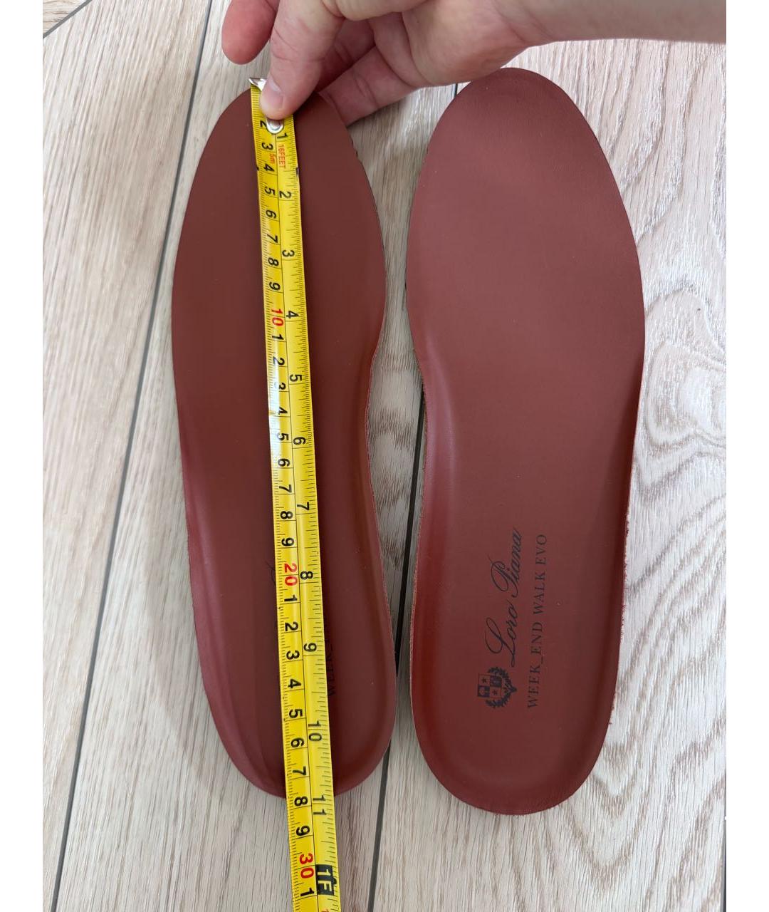 LORO PIANA Бордовые текстильные низкие кроссовки / кеды, фото 5