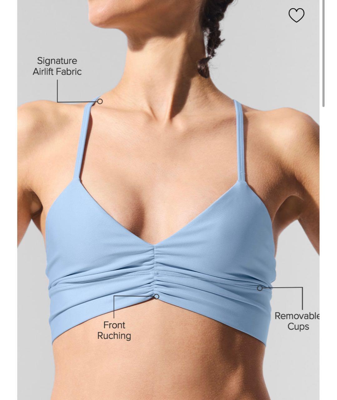 ALO YOGA Голубая полиэстеровая майка, фото 3