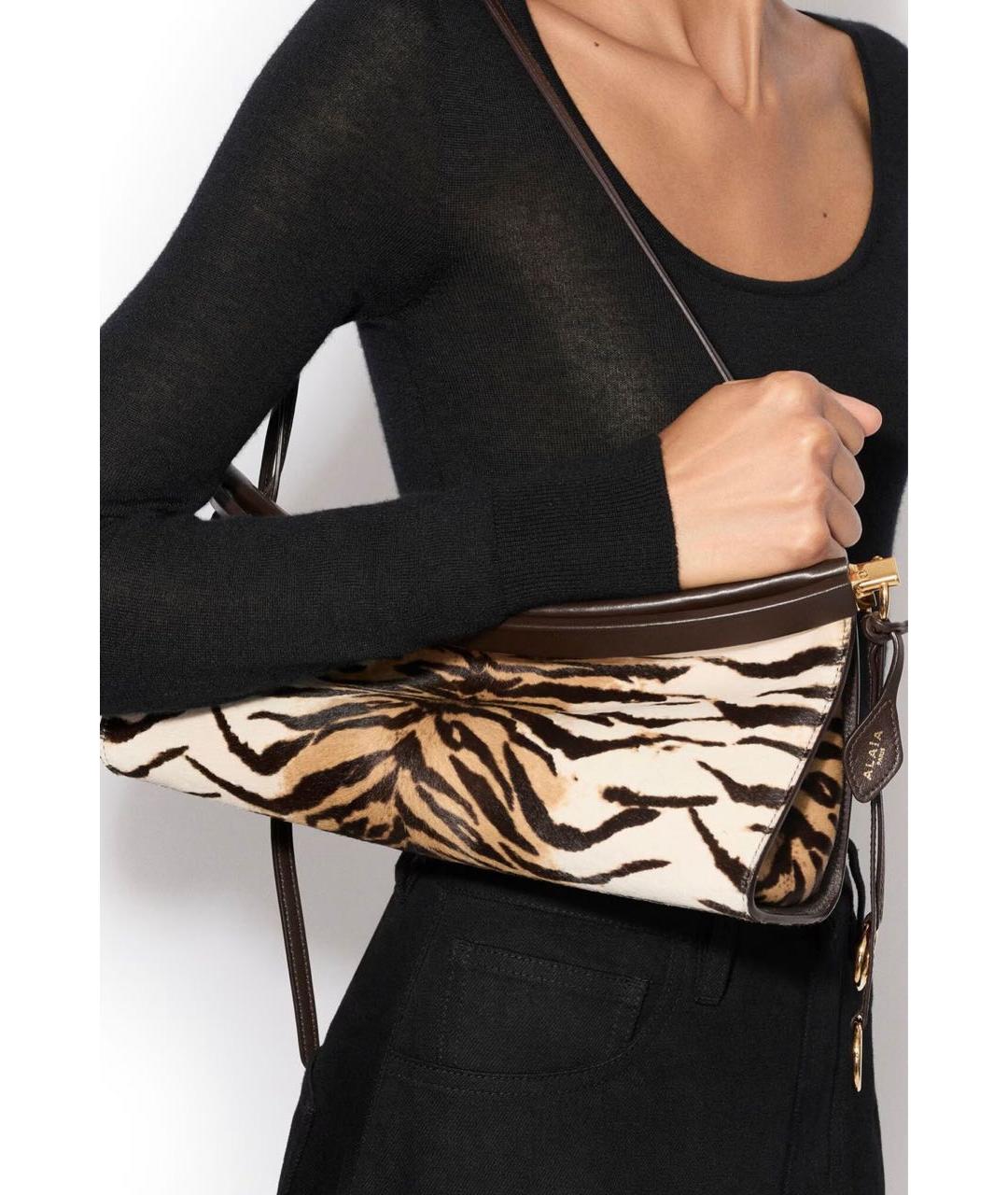 ALAIA Бежевая кожаная сумка через плечо, фото 4