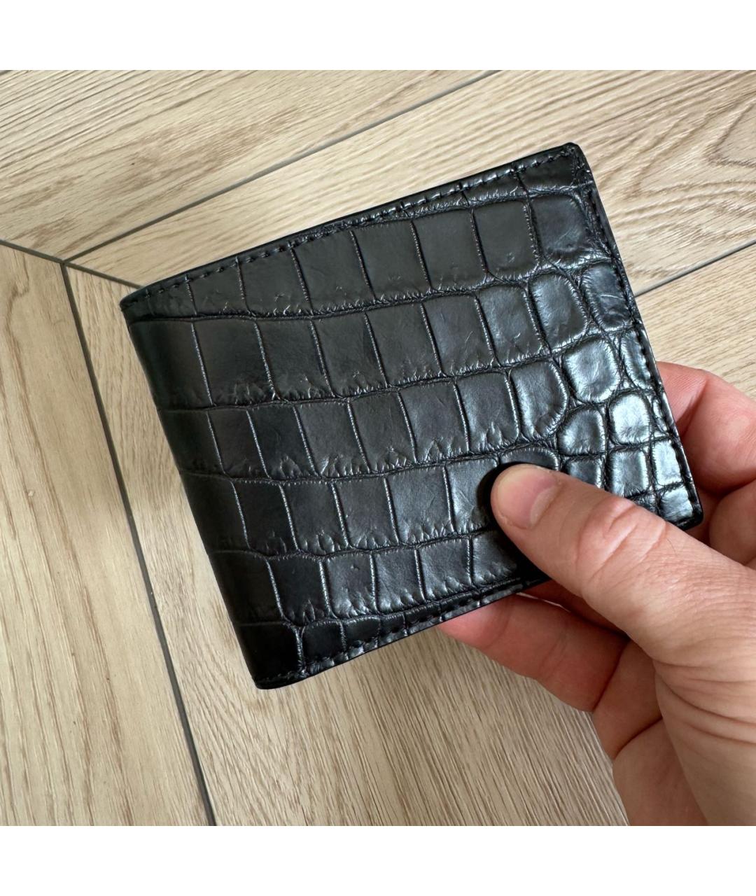 BOTTEGA VENETA Черный кожаный кошелек, фото 5