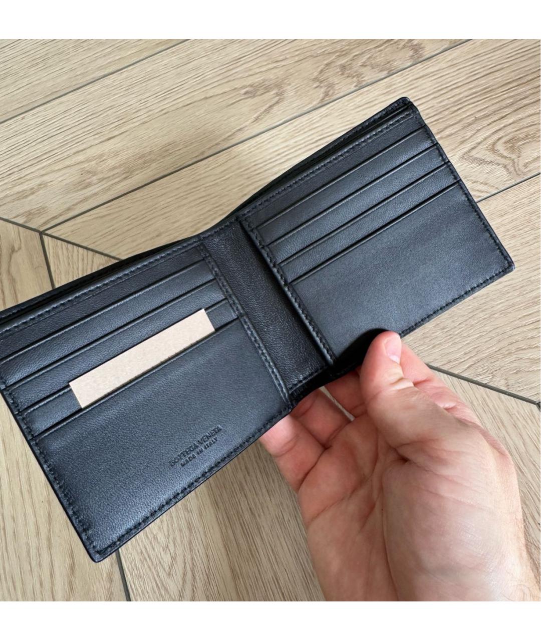 BOTTEGA VENETA Черный кожаный кошелек, фото 6