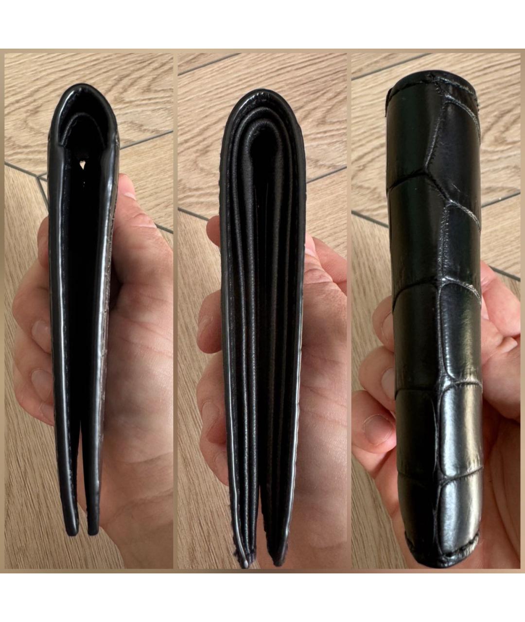 BOTTEGA VENETA Черный кожаный кошелек, фото 7