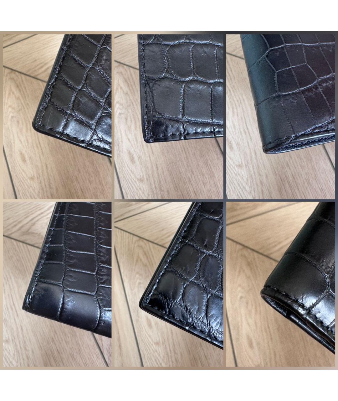 BOTTEGA VENETA Черный кожаный кошелек, фото 8