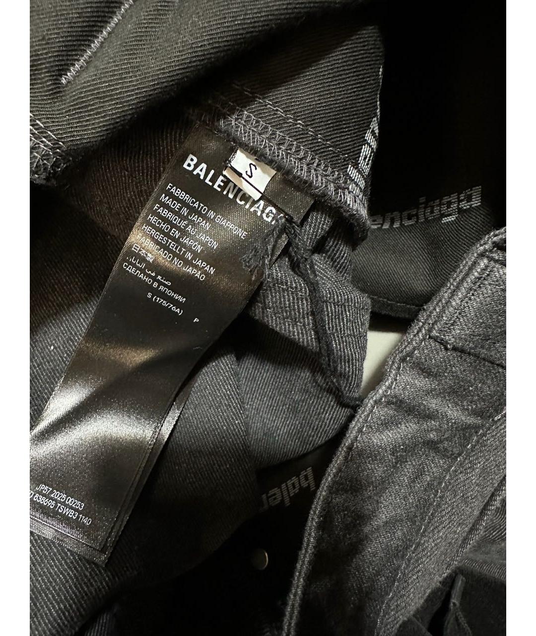 BALENCIAGA Антрацитовые хлопковые джинсы, фото 3