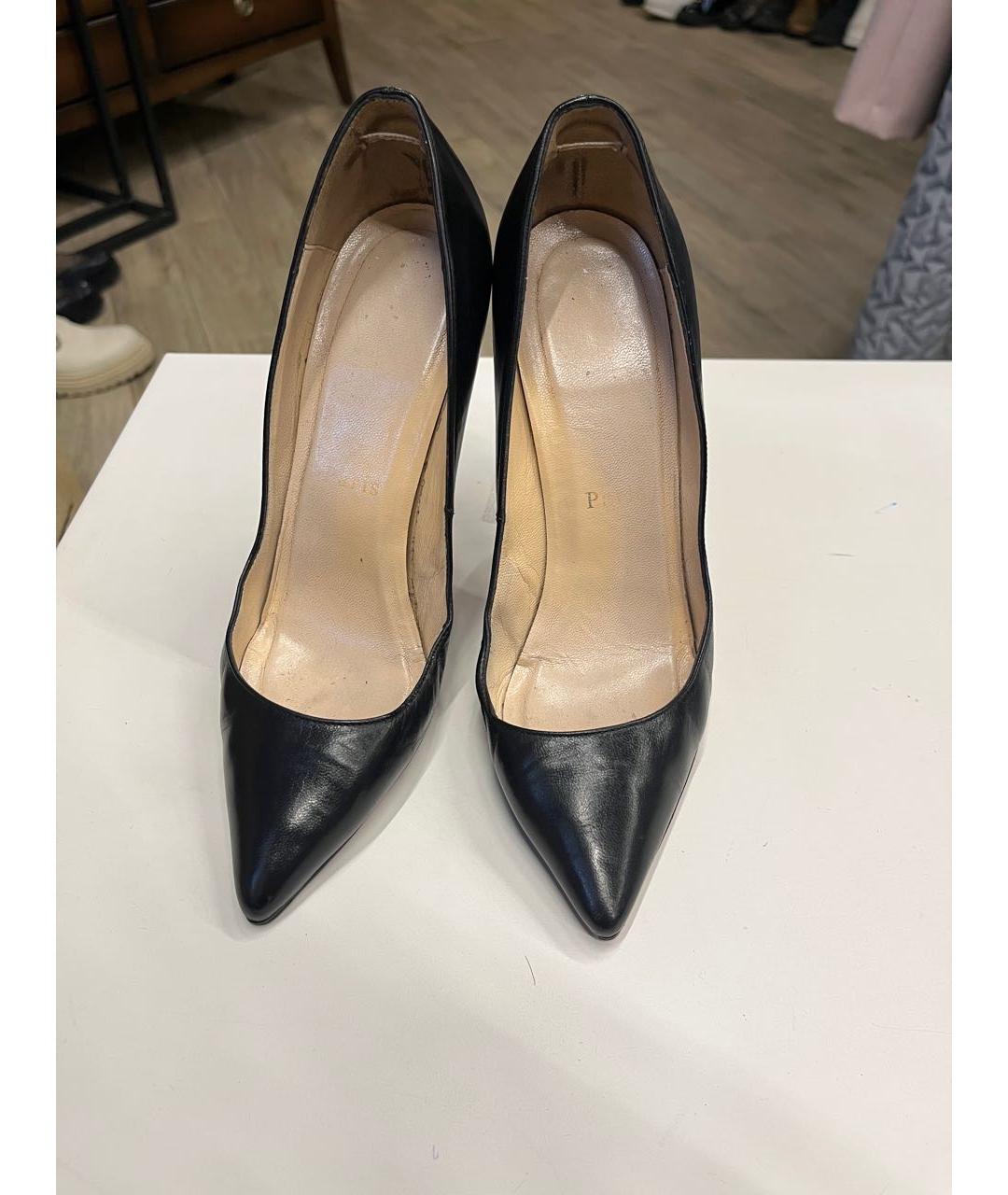 CHRISTIAN LOUBOUTIN Черные кожаные туфли, фото 7