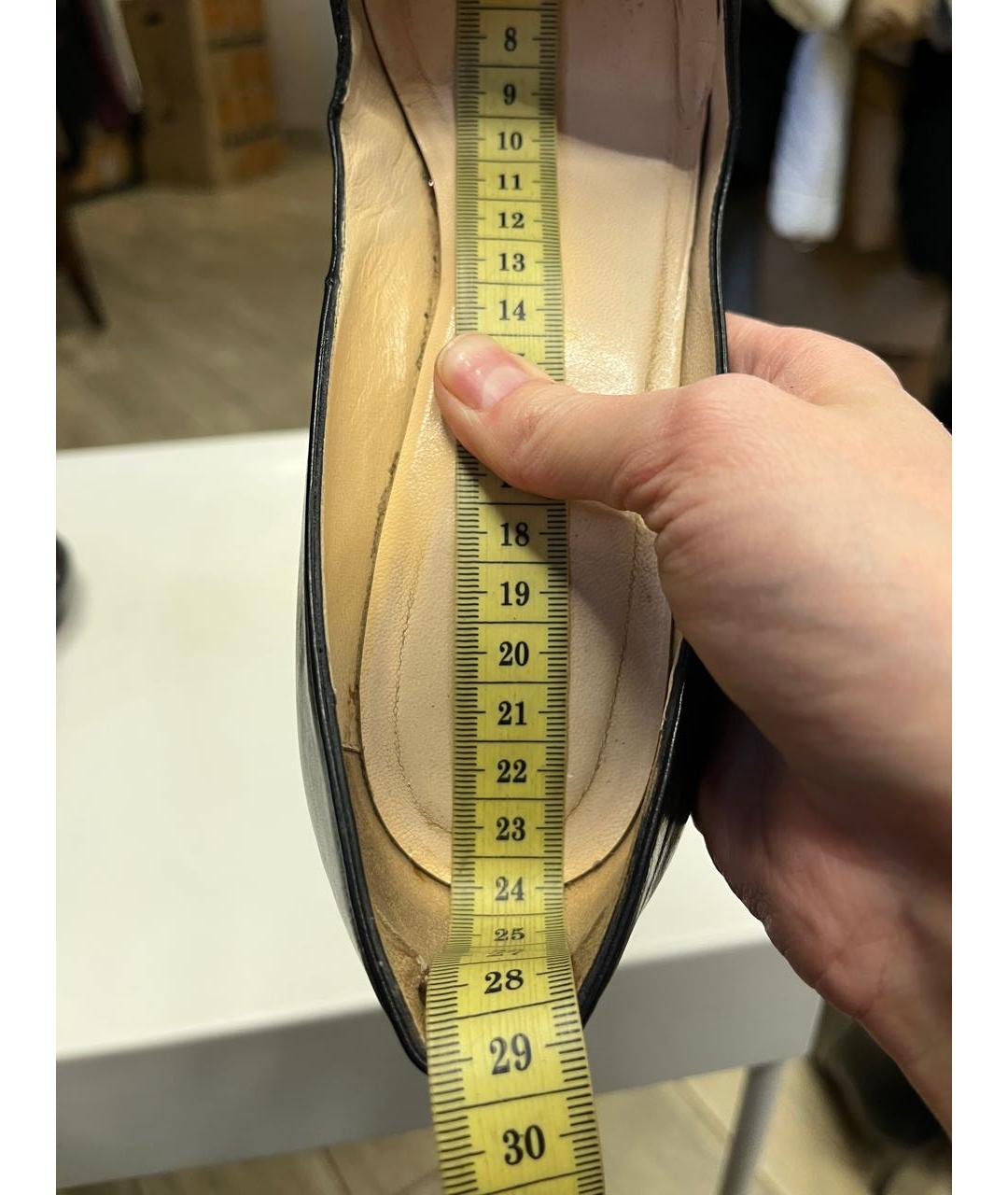 CHRISTIAN LOUBOUTIN Черные кожаные туфли, фото 2