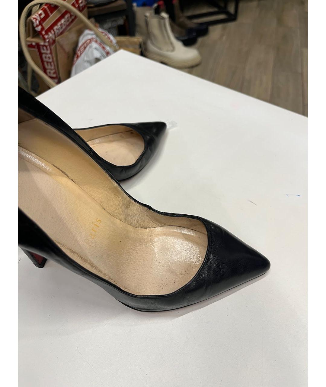 CHRISTIAN LOUBOUTIN Черные кожаные туфли, фото 5