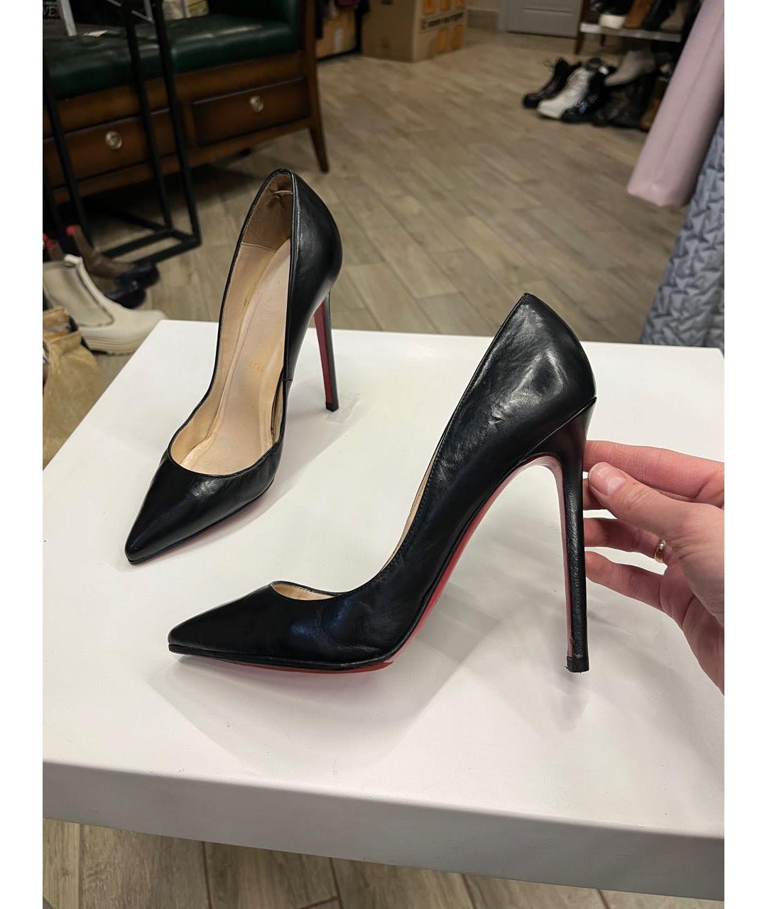 CHRISTIAN LOUBOUTIN Черные кожаные туфли, фото 8