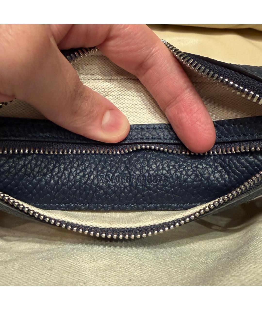 GUCCI Синяя кожаная сумка на плечо, фото 5