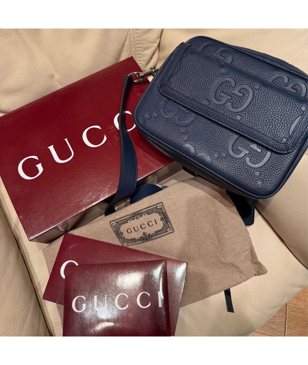 GUCCI Синяя кожаная сумка на плечо, фото 7