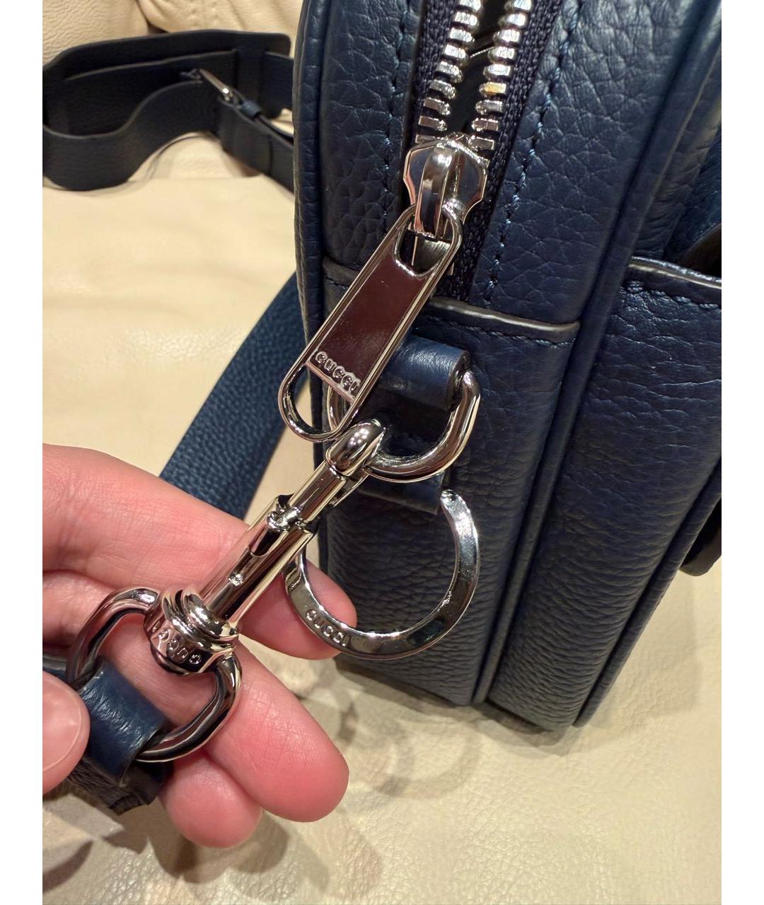 GUCCI Синяя кожаная сумка на плечо, фото 4