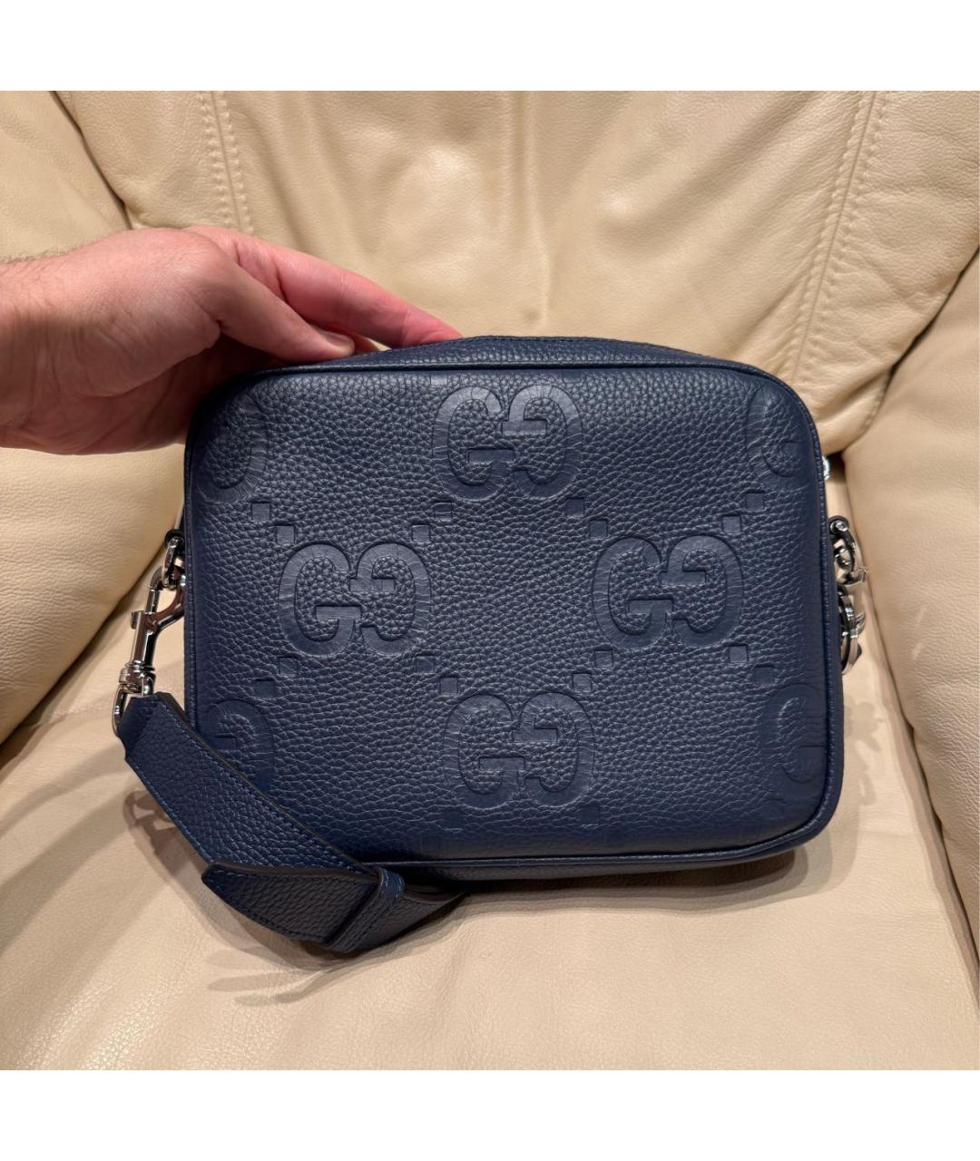GUCCI Синяя кожаная сумка на плечо, фото 3