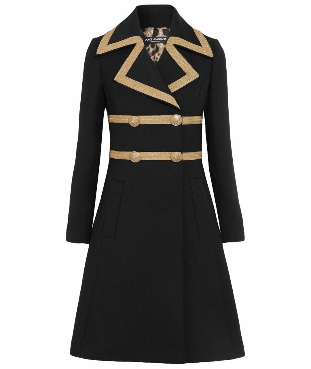 DOLCE&GABBANA Черное шерстяное пальто, фото 1