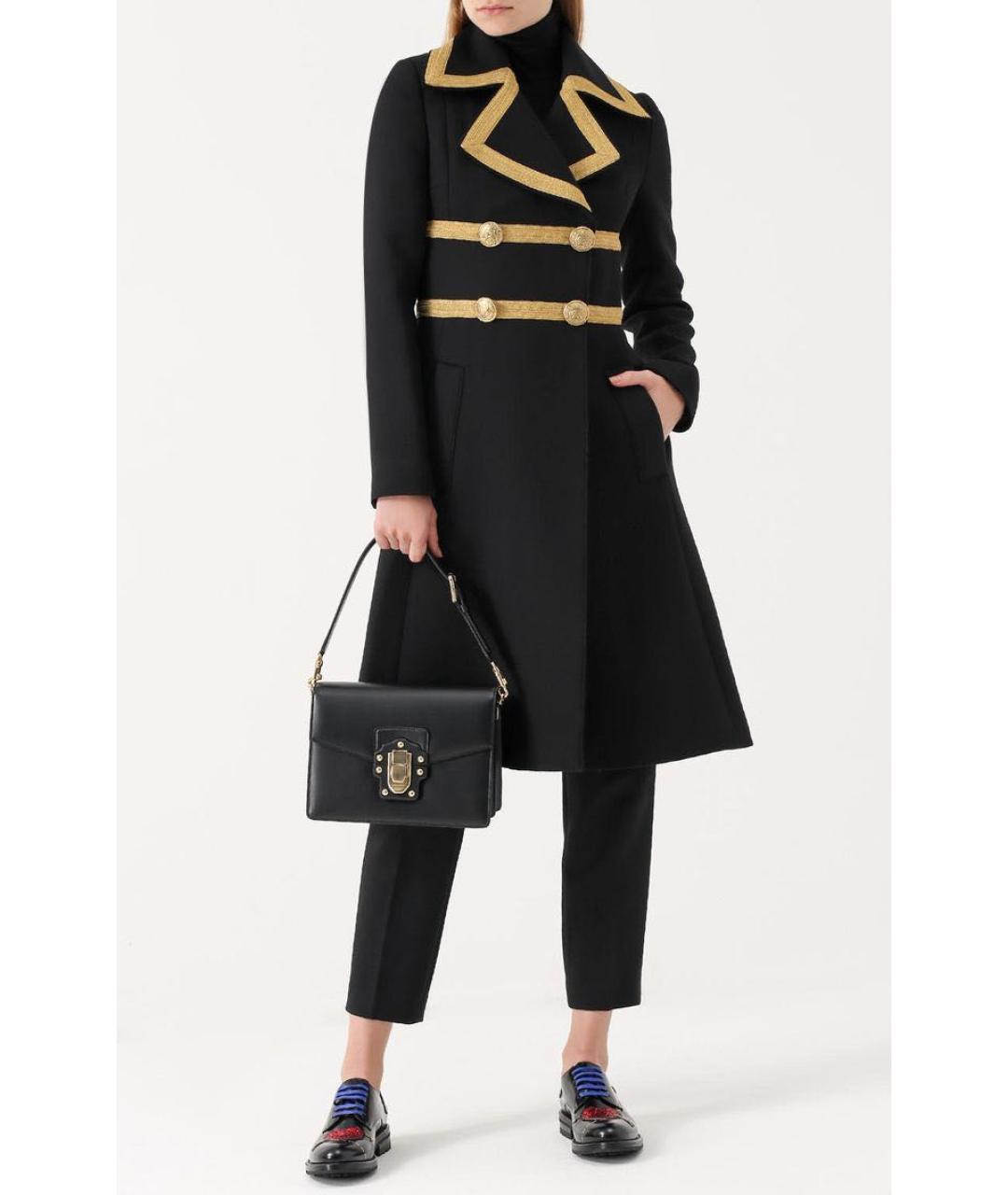 DOLCE&GABBANA Черное шерстяное пальто, фото 4