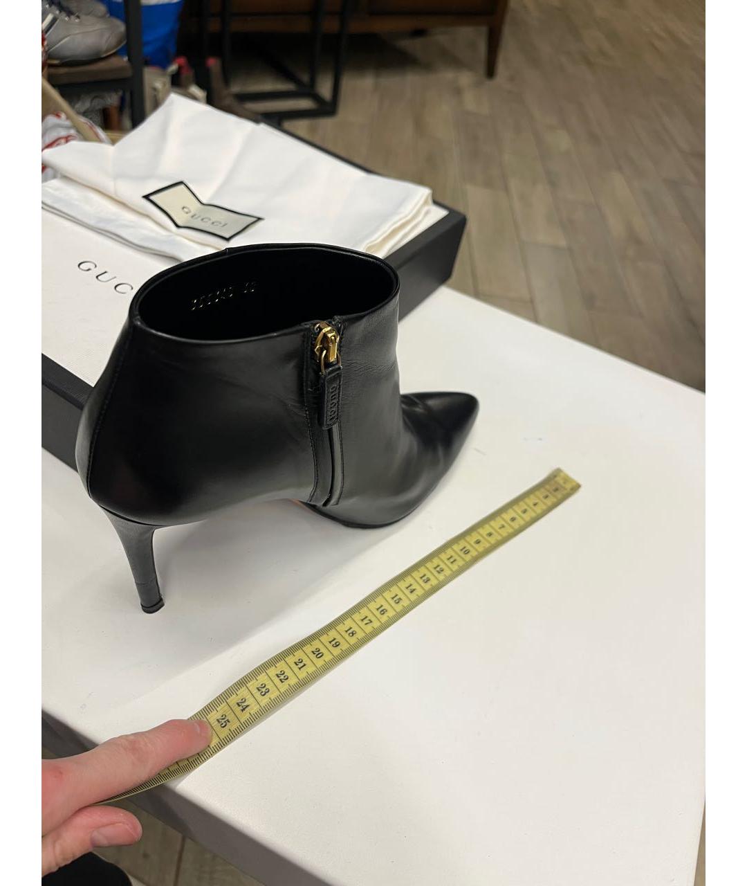 GUCCI Черные кожаные ботильоны, фото 2