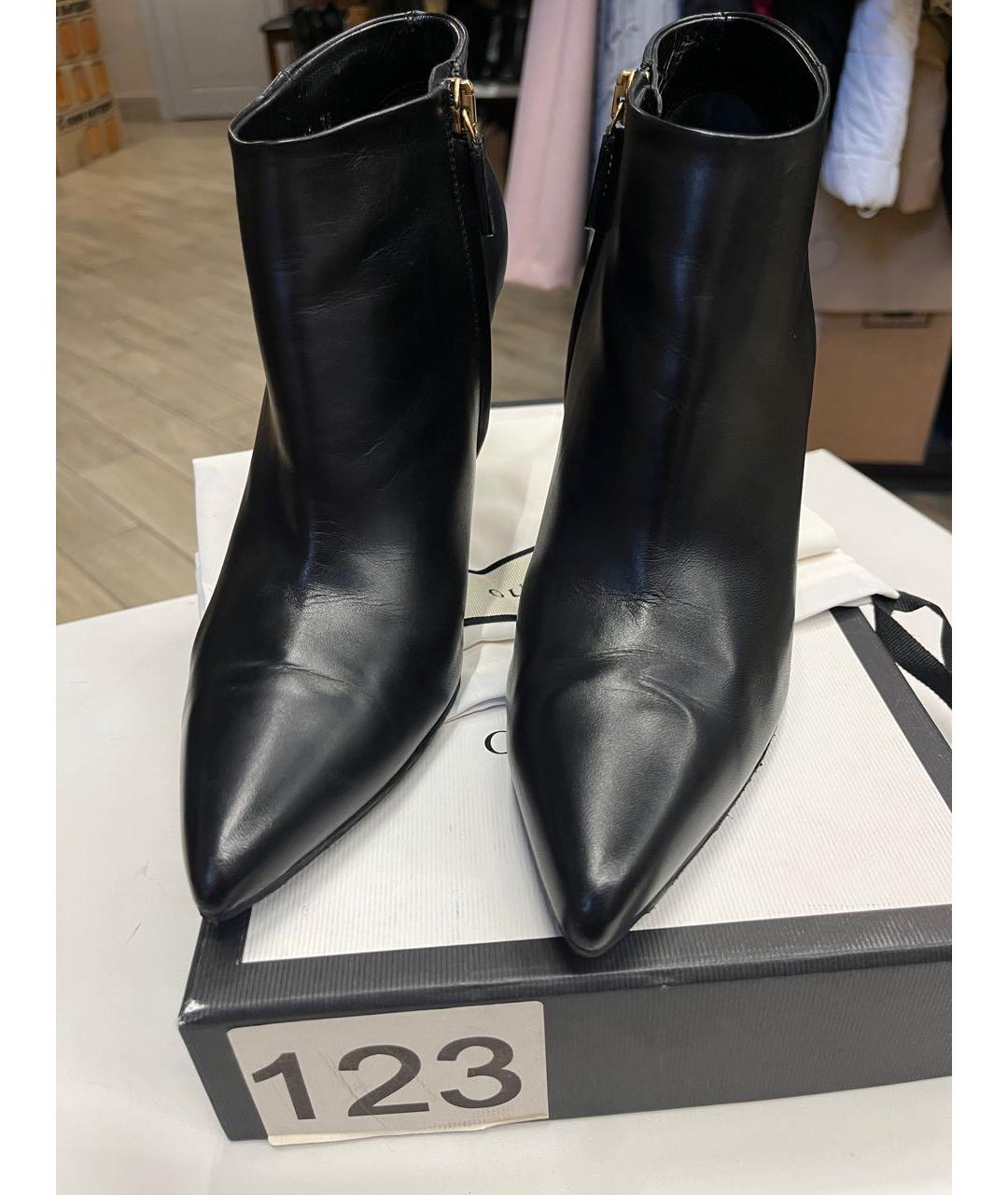 GUCCI Черные кожаные ботильоны, фото 8