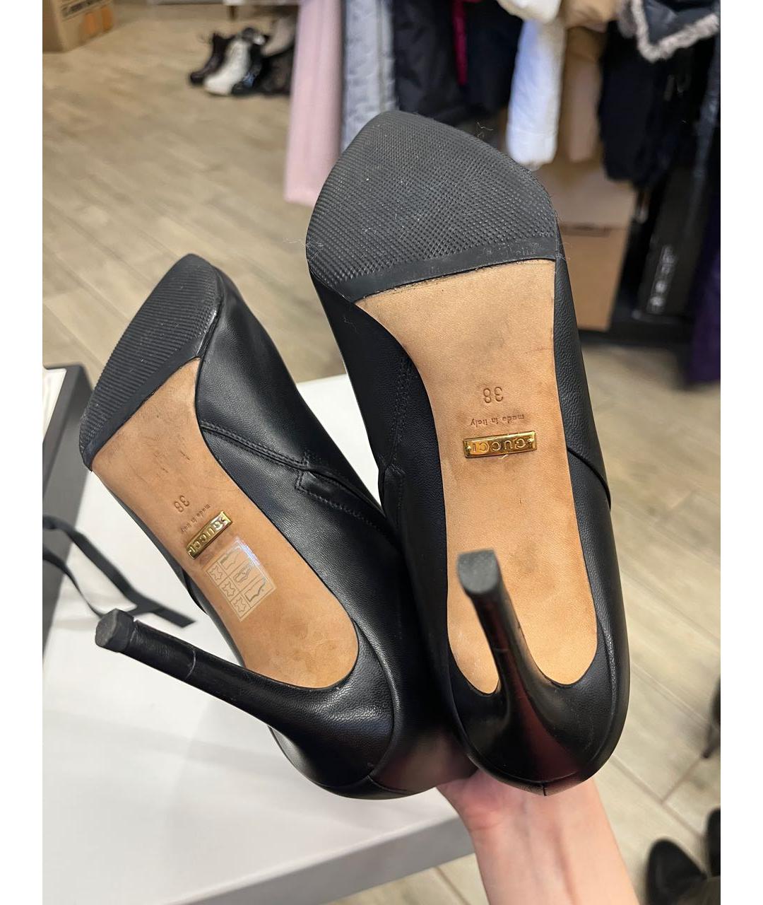 GUCCI Черные кожаные ботильоны, фото 6