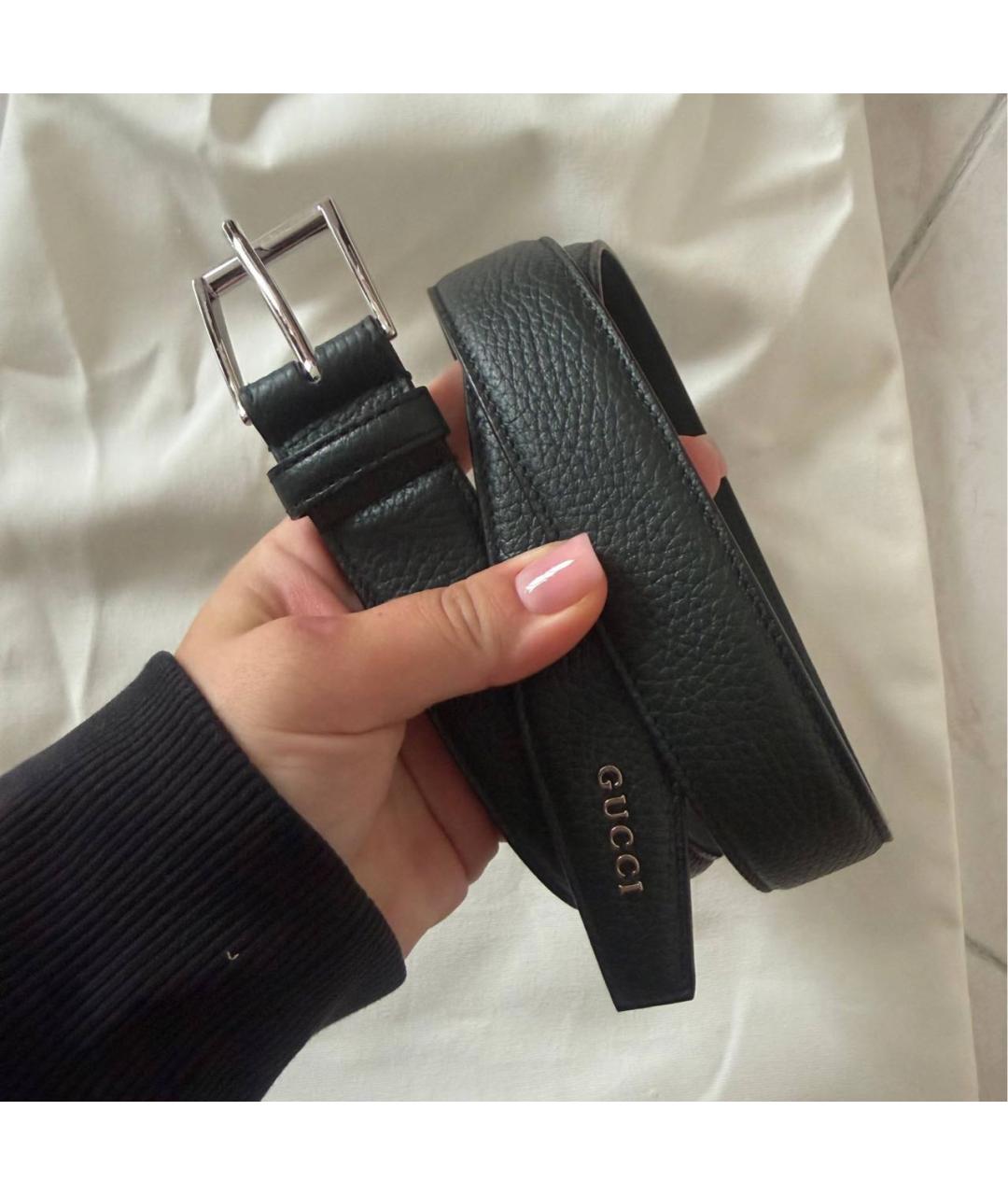 GUCCI Хаки кожаный ремень, фото 2