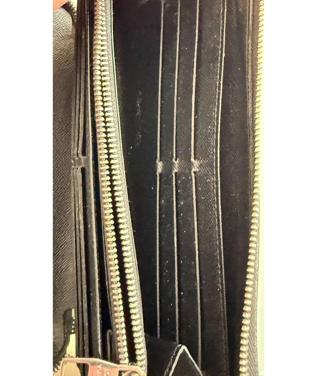 LOUIS VUITTON Антрацитовый кожаный кошелек, фото 6