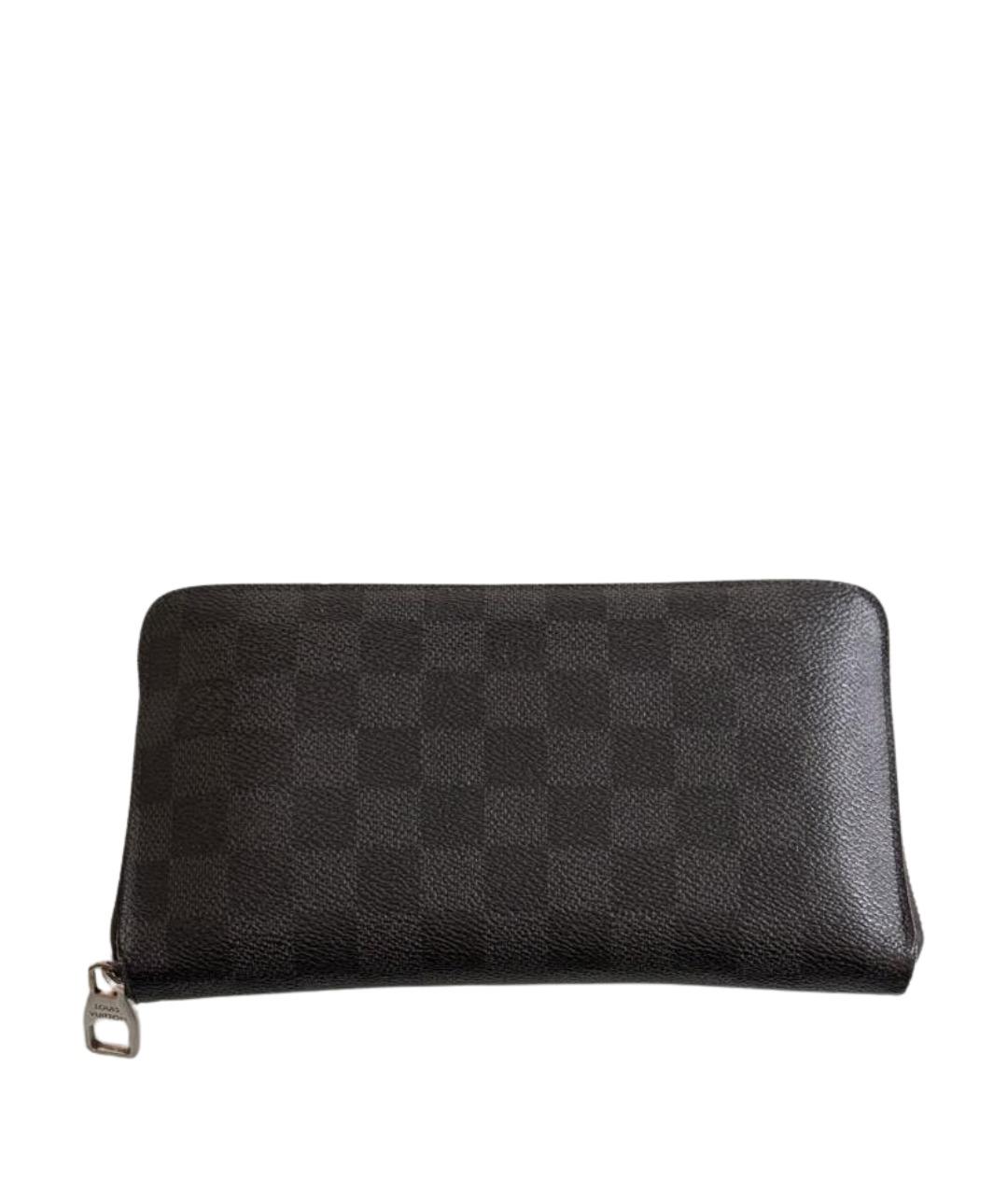 LOUIS VUITTON Антрацитовый кожаный кошелек, фото 1