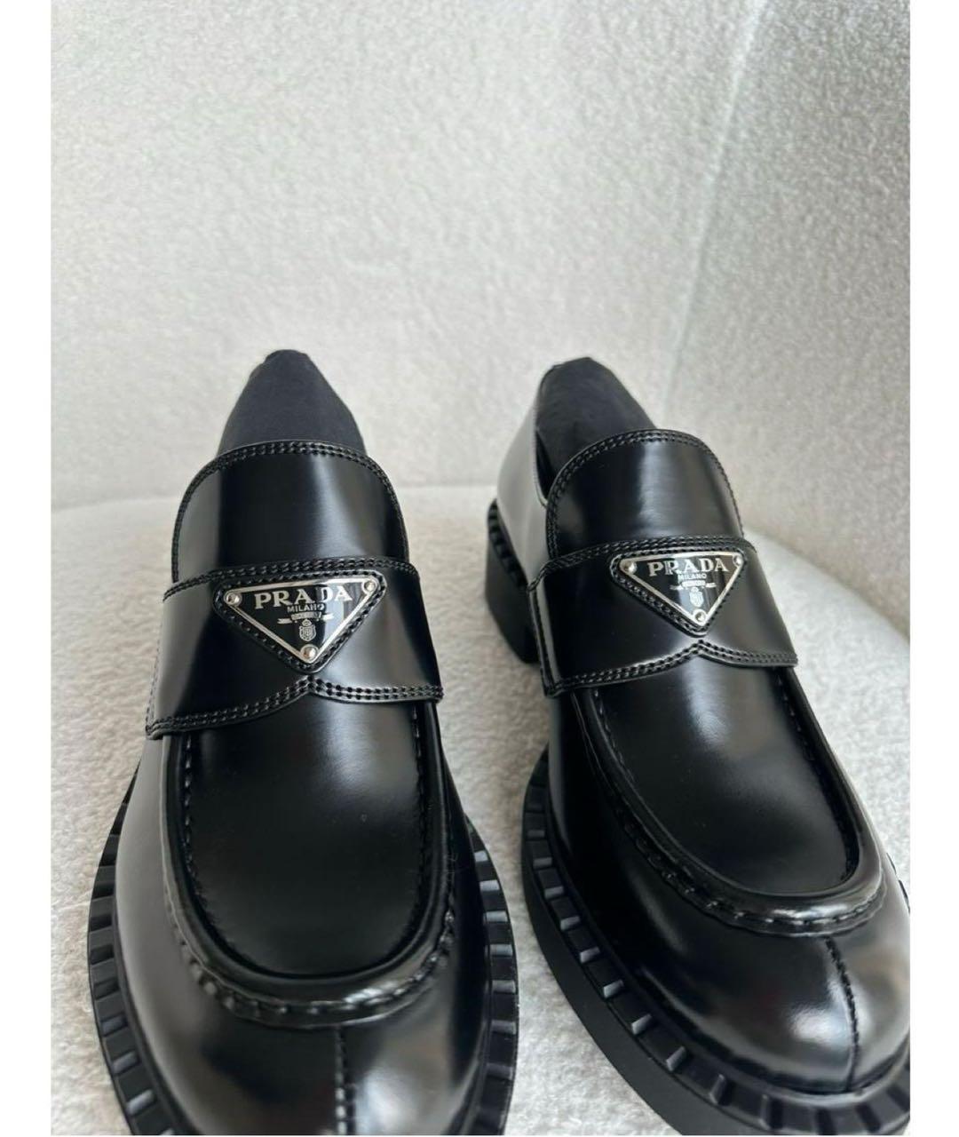 PRADA Черные кожаные лоферы, фото 3