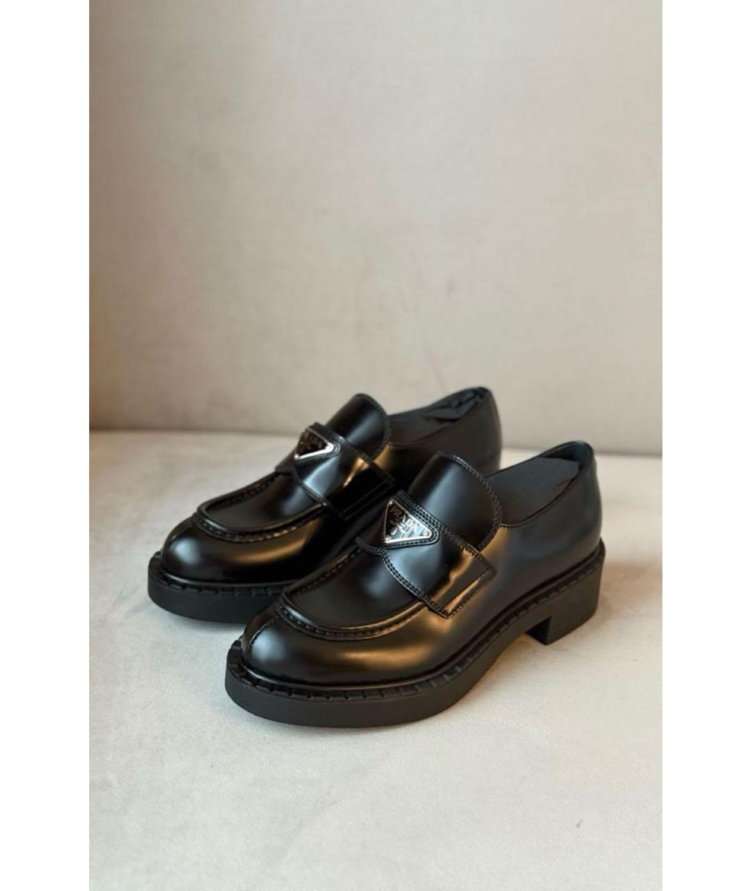 PRADA Черные кожаные лоферы, фото 2